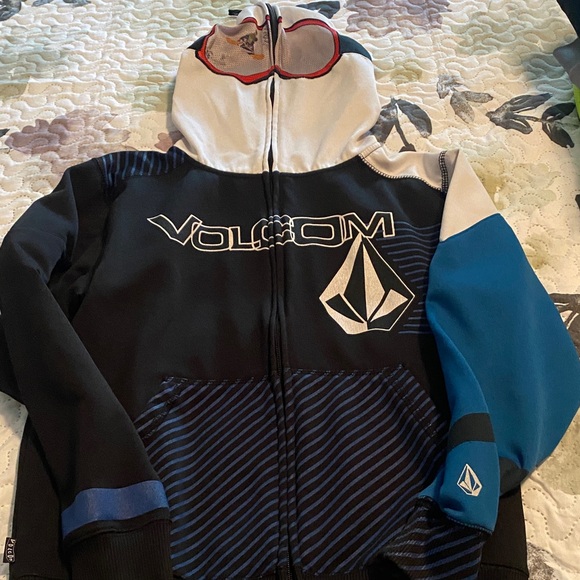 Volcom Black and Blue Zip-Up Jacket - Picture 1 of 6